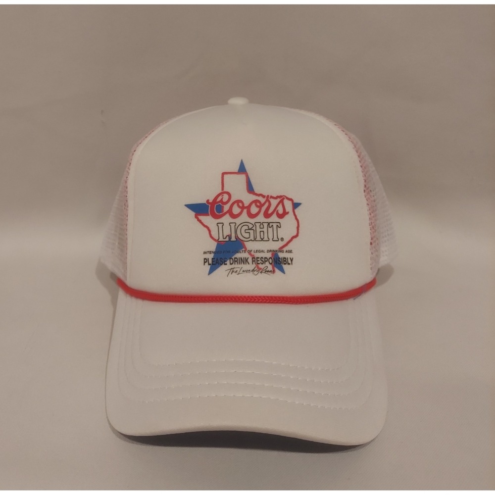 The Laundry Room Coors Light Texas Thrift Trucker Retro White Mesh Hat Cap NWOT
